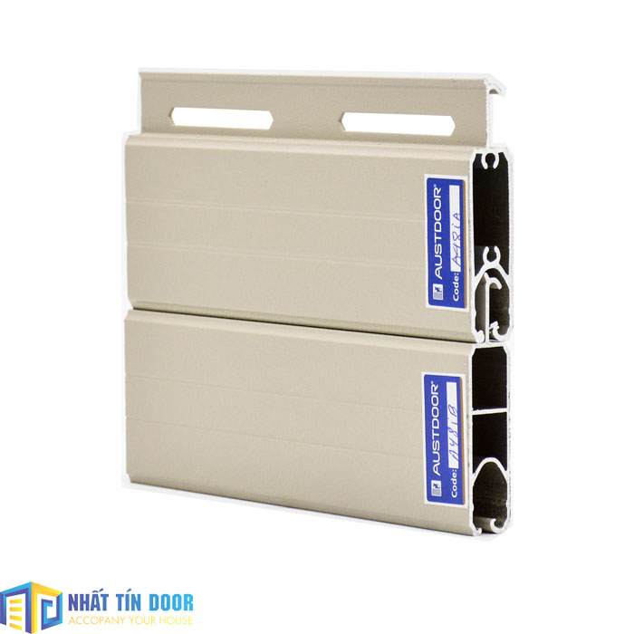 Cửa cuốn nhôm khe thoáng Austdoor A48i 1.1mm màu ghi sáng