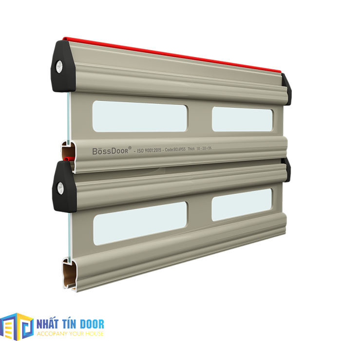 Cửa cuốn siêu thoáng Bossdoor BO69SS nhôm ghi sáng giảm chấn